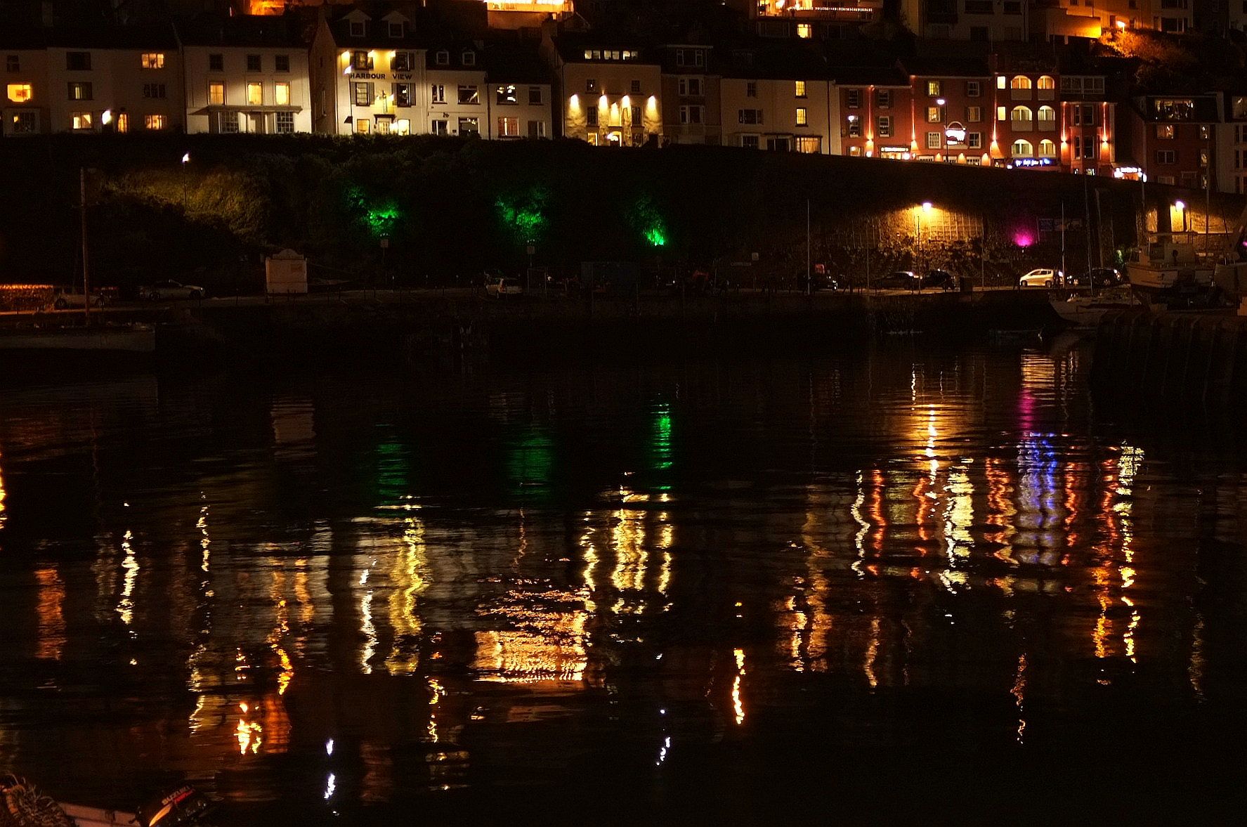 Reflected lights, Brixham harbour geograph.org.uk 4904826